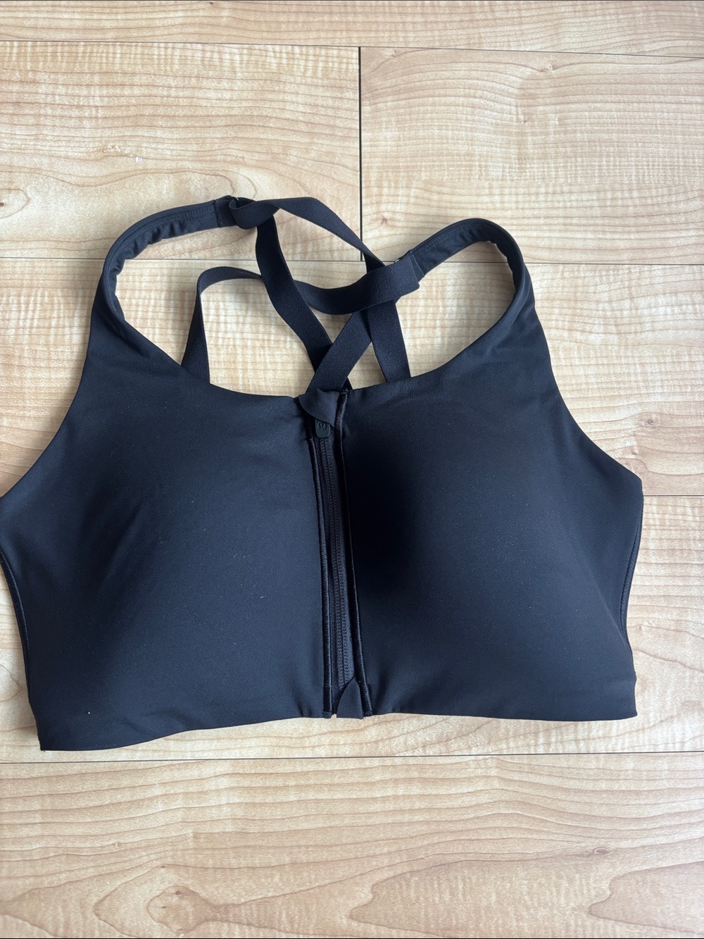 Lululemon Black Front-Zip Sports Bra
